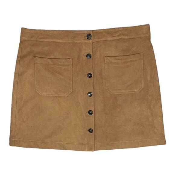 Marine Layer Brown Faux Suede Mini Skirt‎ Size 12 - Picture 1 of 5